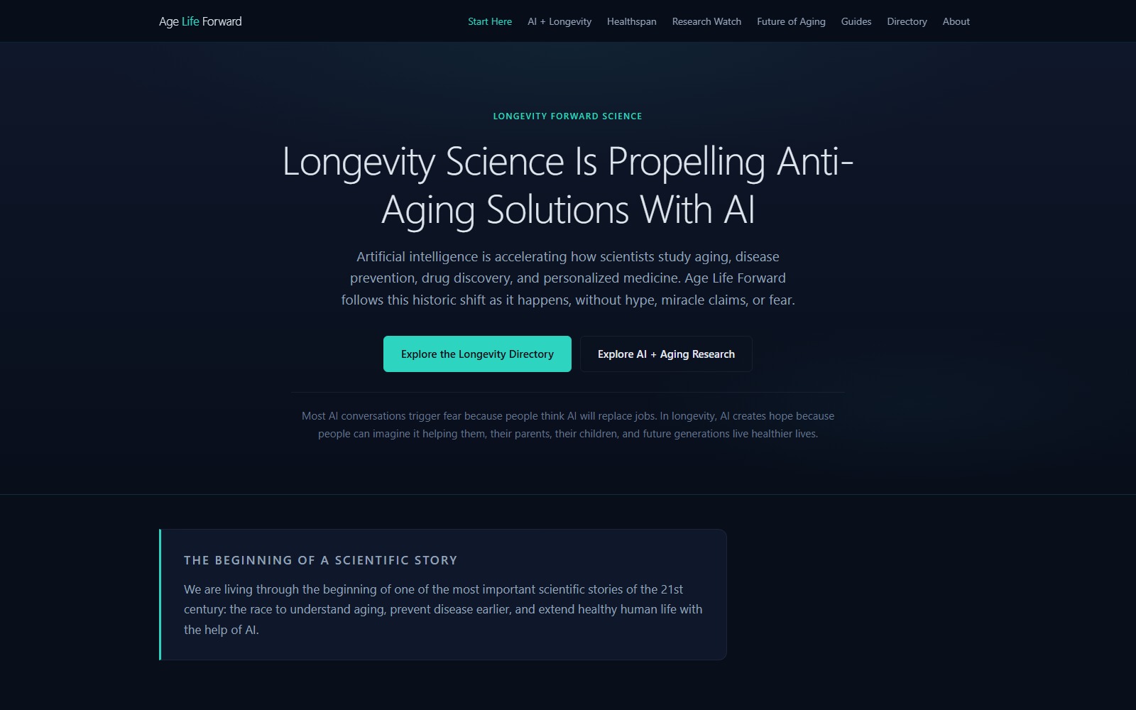 Homepage of agelifeforward.com