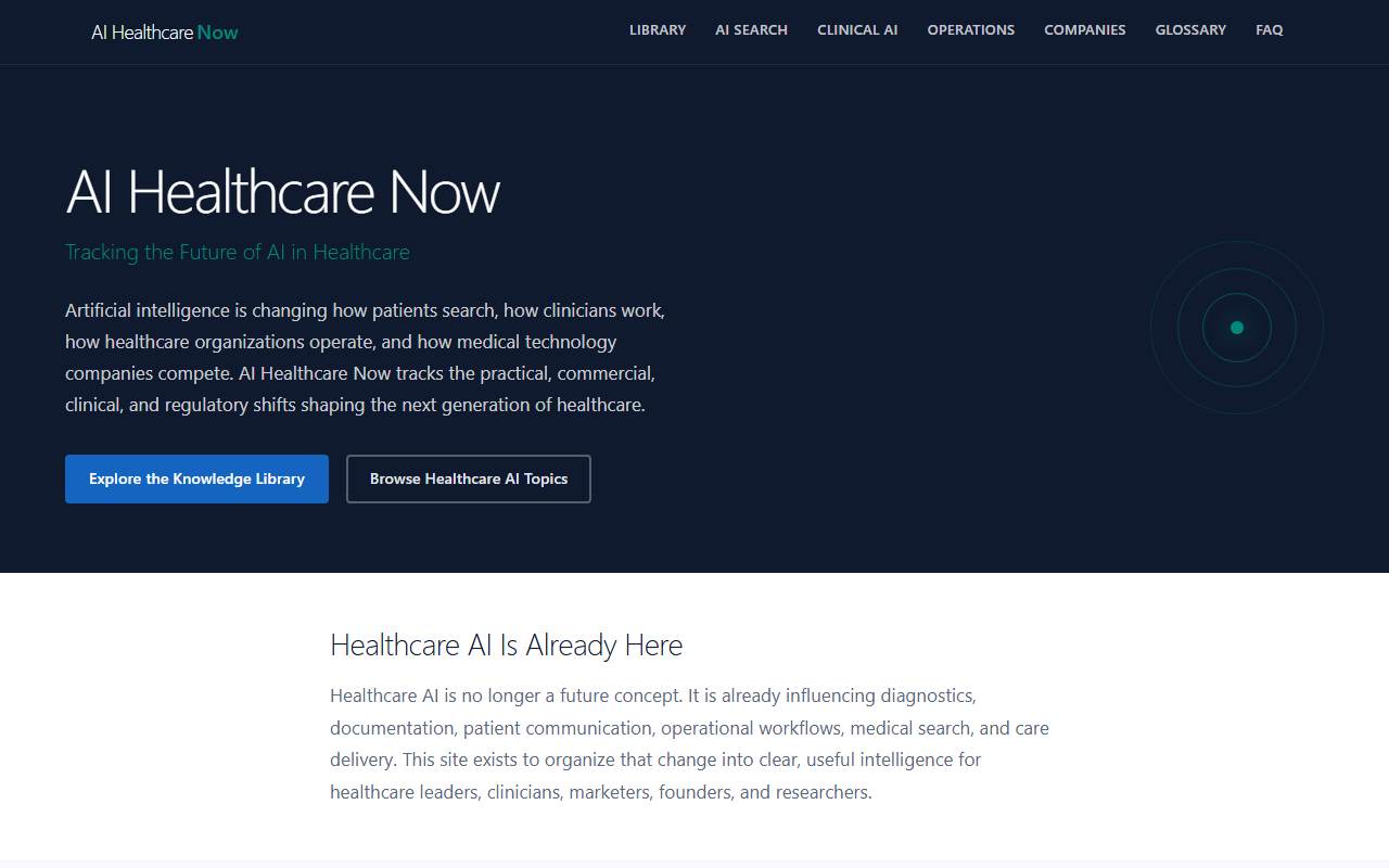 Homepage of aihealthcarenow.com