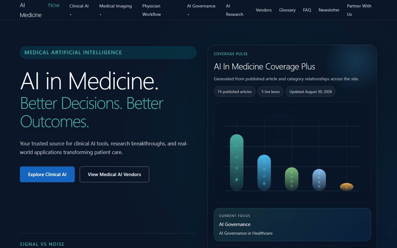 Homepage of aimedicinenow.com
