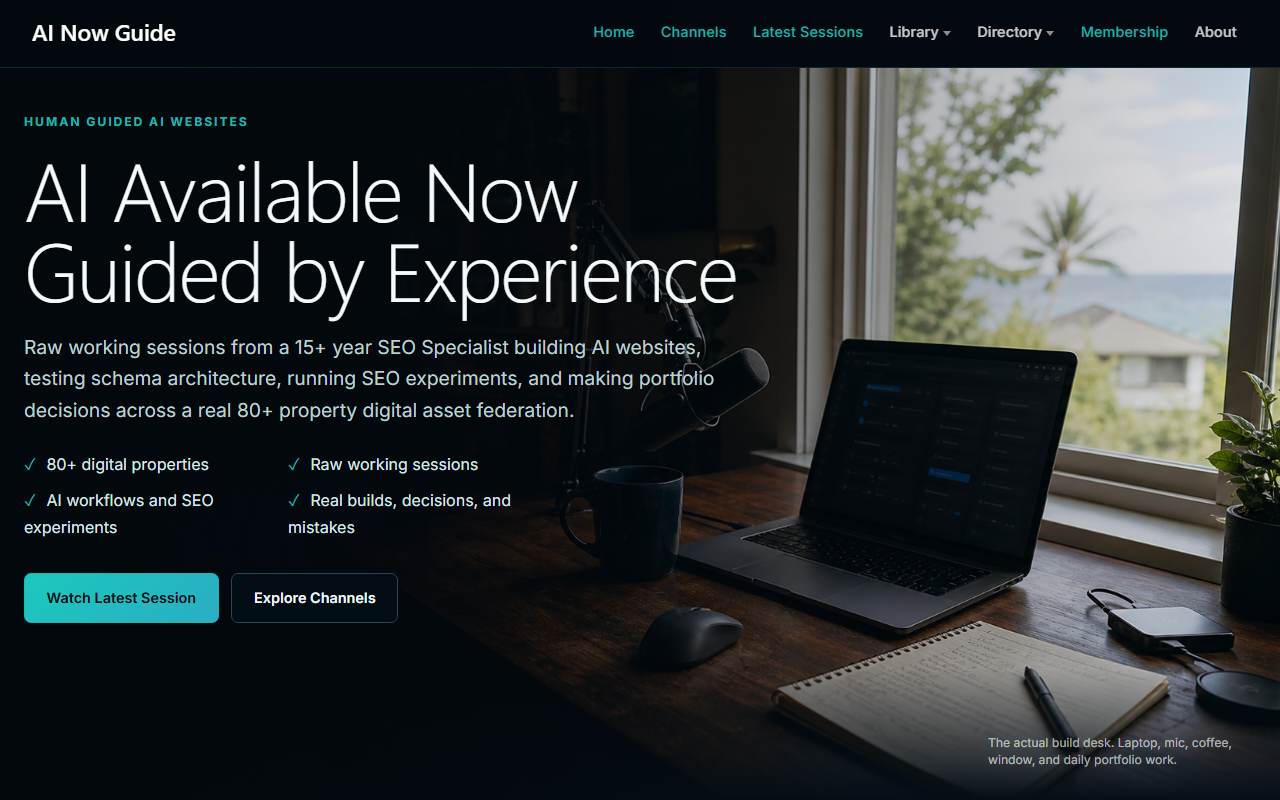 Homepage of ainowguide.com