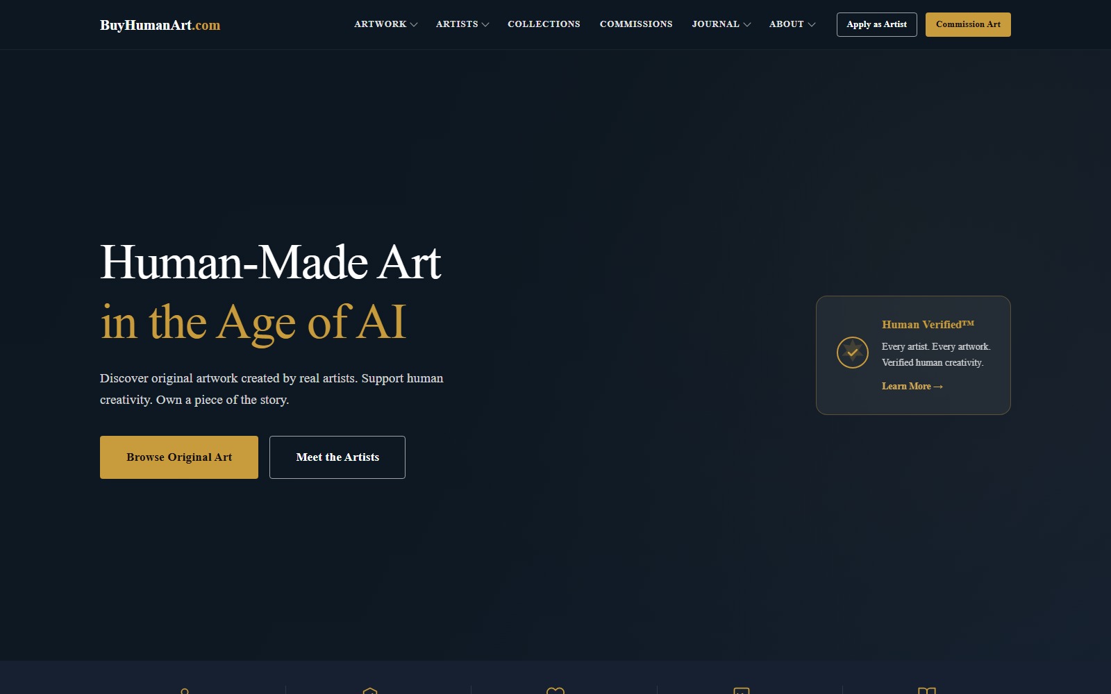 Homepage of buyhumanart.com