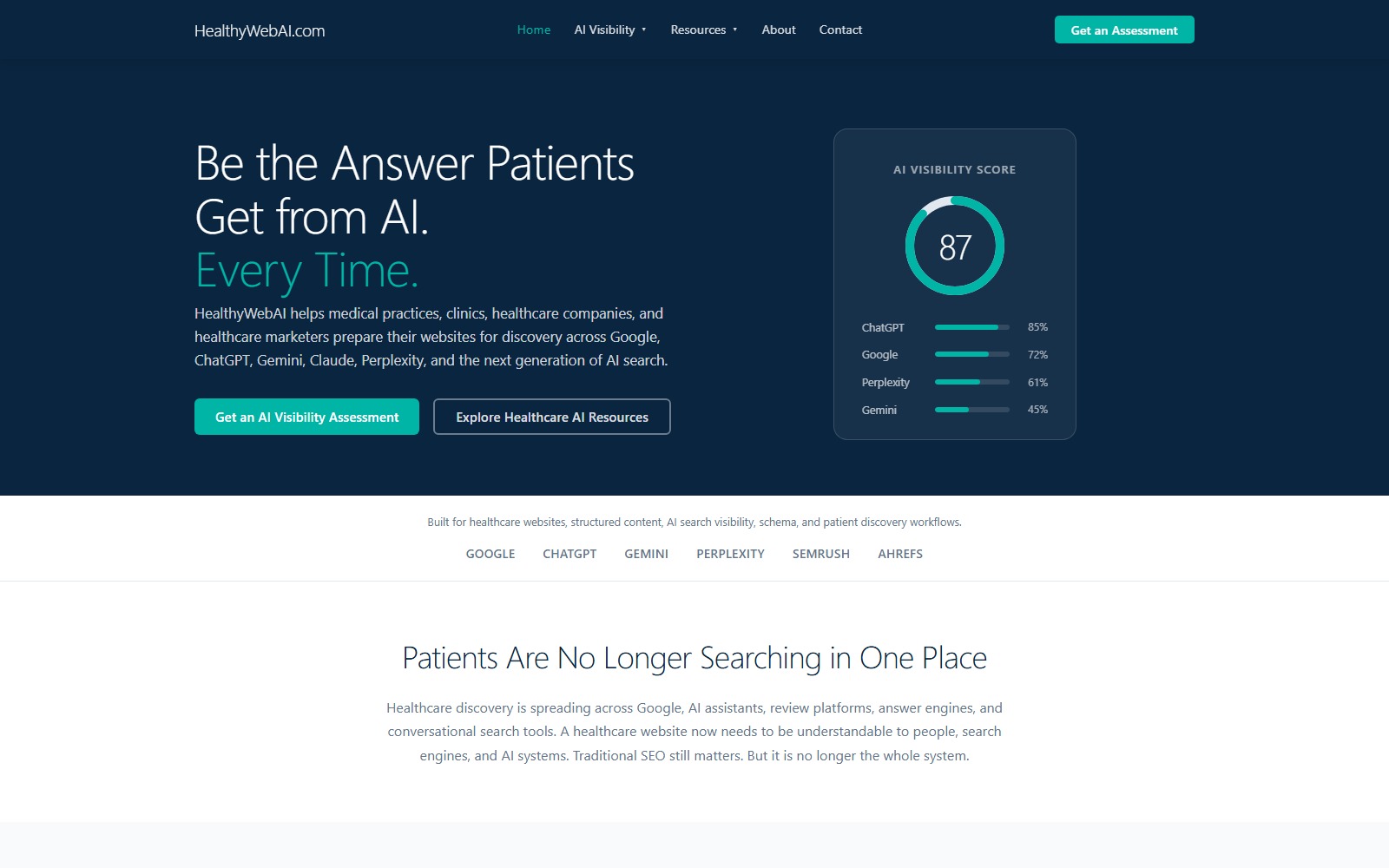 Homepage of healthywebai.com