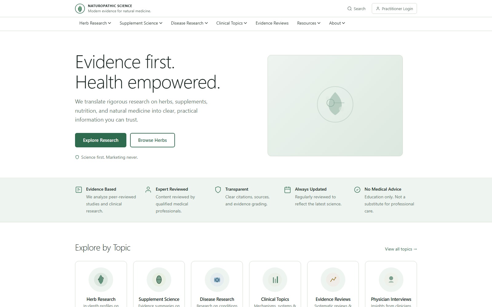 Homepage of naturopathicscience.com