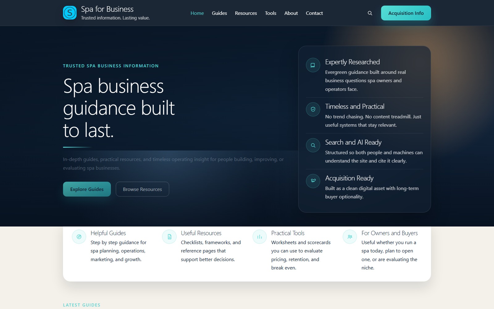 Homepage of spaforbusiness.com