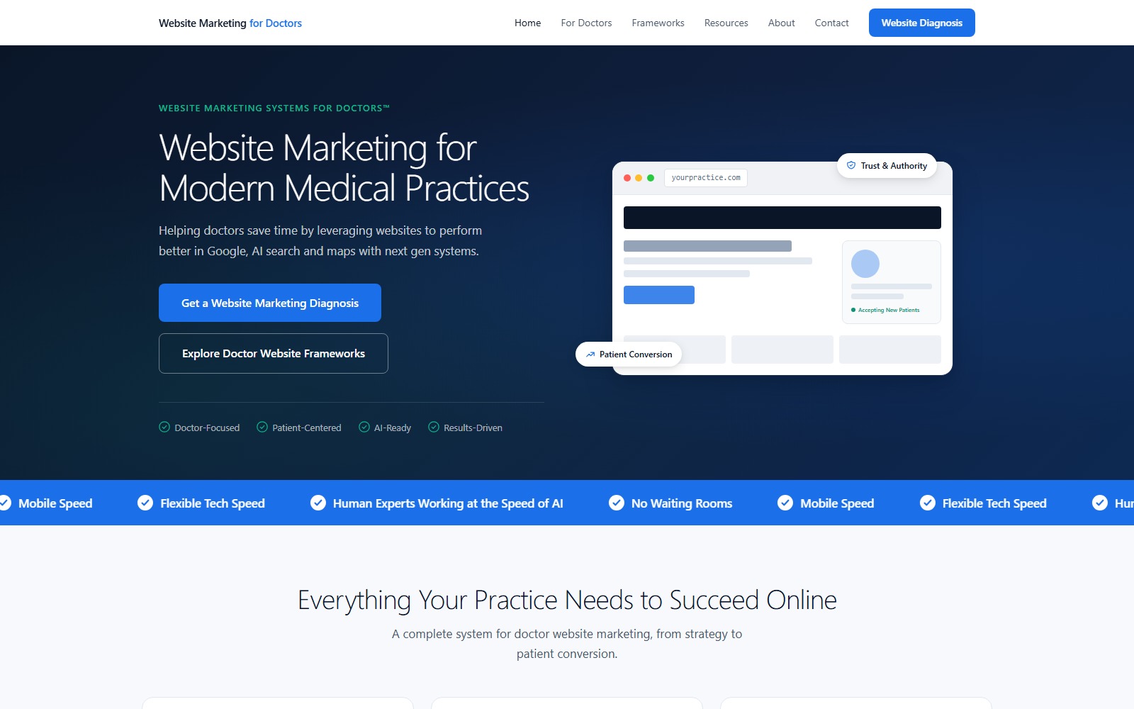 Homepage of websitemarketingdr.com